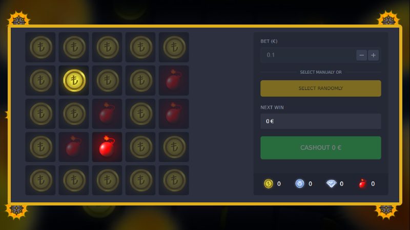 Übersicht der Betsolutions Mines Slot-Parameter