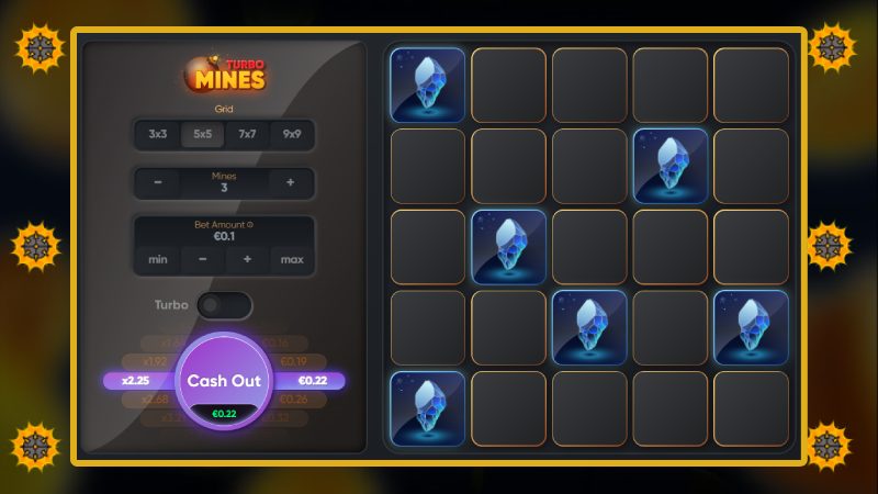 Advantages and disadvantages of the slot Turbo Mines from Turbo Games